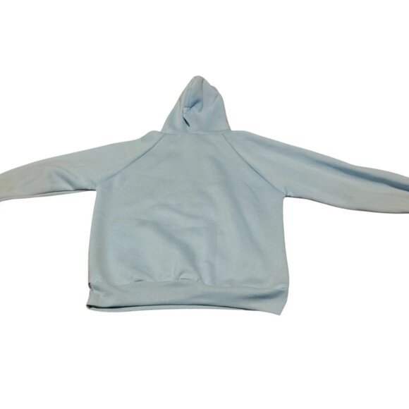 Women's Baby / Baby Blue Neck Powerblend Hoodie Grade B Size Large - Picture 7 of 8